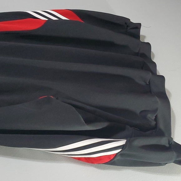 Adidas jacket men's sz medium black red white stripes Adidas logo y2k po… - Picture 10 of 16